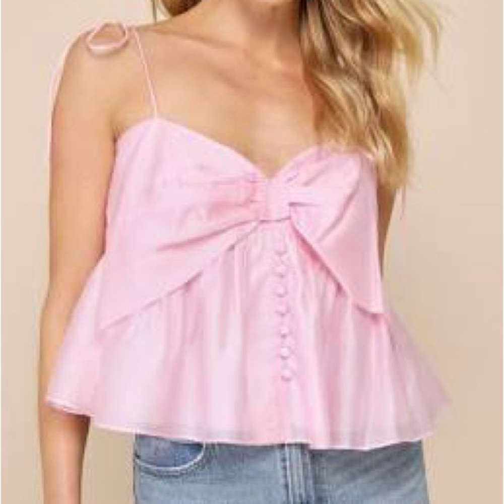 Lulu's Pink Bow Cropped Top.